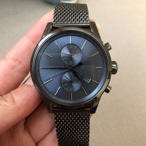 Hugo boss Grey mesh band blue dial chronograph men